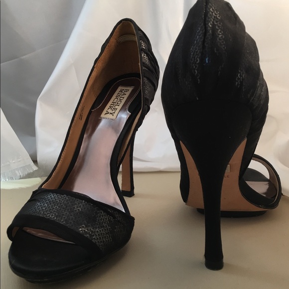 Bagley Mischka Peep Toe Evening Heel EUC Size 8.5 - Picture 2 of 4